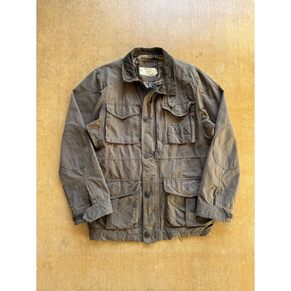 VTG 90s J.Crew Waxed British Millerain Lined Fishing Heavyweight Jacket Small